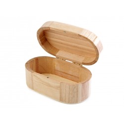 Krabička dřevěná odklápěcí víčko/oválnáKrabička dřevěná odklápěcí víčko/oválná