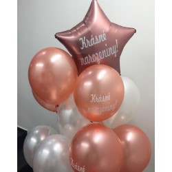 Sada balónků "Krásné narozeniny" rose gold