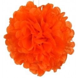 Květina z hedvábného papíru POM POMs oranžová  20cmKvětina z hedvábného papíru POM POMs oranžová  20cm