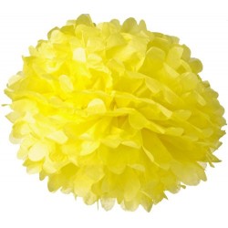 POM POM Žlutá 30cm - Květina z hedvábného papíru Květina z hedvábného papíru POM POM Žlutá 20cm