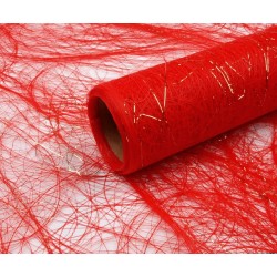 Dekorační sizofiber červená šíře 53 cm s lurexemDekorační sizofiber červená šíře 53 cm s lurexem