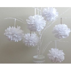 POM POMs bílá - 45cm - květina z hedvábného papíruPOM POMs bílá - 35cm - květina z hedvábného papíru