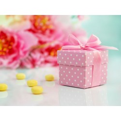 Krabička dárková růžová s puntíkyKrabička dárková růžová s puntíky