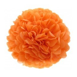 POM POMs   oranžová 15cm - květina z hedvábného papíru POM POMs oranžová - 24cm - květina z hedvábného papíru