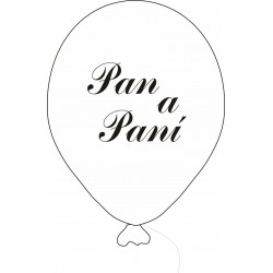 Balonek perleťový - text Pan a PaníBalonek perleťový - potisk Pan a Paní