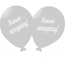 Balónek s potiskem Krásné narozeniny stříbrnýBalónek stříbrný s českým potiskem Krásné narozeniny,
