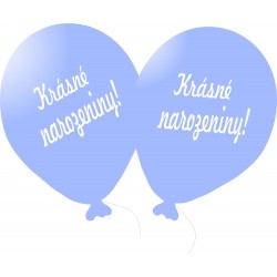 Balónek s potiskem Krásné narozeniny modrýBalónek modrý s českým potiskem Krásné narozeniny,