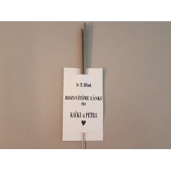 Prskavky rovné 27cm - 2ks s kartičkou a textem na přáníSvatební prskavka s kartičkou pro svatební hosty
